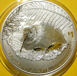 1$ NOWA ZELANDIA 2021 PTAK KIWI SREBRO 999 UNCJA