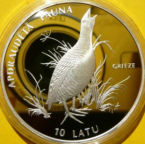 10 ŁAT ŁOTWA 1996 PTAK DERKACZ ZAGROŻONE GATUNKI