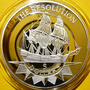 10$ NIUE 1996 ŻAGLOWIEC THE RESOLUTION SREBRO UNCJA