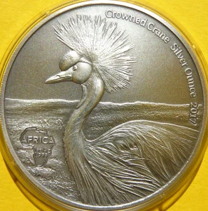5 CEDIS GHANA 2017 ŻURAW KORONNIK ZWIERZĘTA AFRYKI ANTIQUE RZADKA