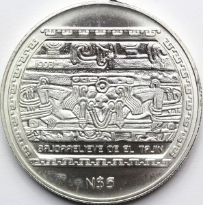 5 PESO MEKSYK 1993 MIASTO EL TAJIN PREKOLUMBIJSCY VERACRUZ