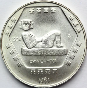 PESO MEKSYK 1994 CHAAC MOOL PREKOLUMBIJSCY MAJOWIE