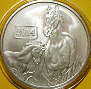 5$ TOKELAU 2014 HORSE ROK KONIA SREBRO UNCJA RZADKA