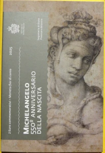  2 EURO SAN MARINO 2025 MICHAŁ ANIOŁ 550 ROCZNICA MENNICZA 