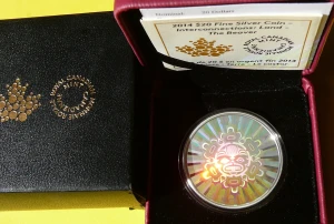 20$ KANADA 2014 BÓBR POŁĄCZENIA - ZIEMIA HOLOGRAM