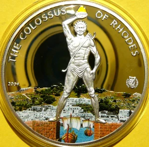 5$ PALAU 2009 KOLOS Z RODOS WIELKI POSĄG 7 CUDÓW ŚWIATA