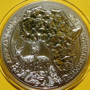 50 MIRONG RWANDA 2014 GAZELA IMPALA ZWIERZĘTA AFRYKI SREBRO UNCJA