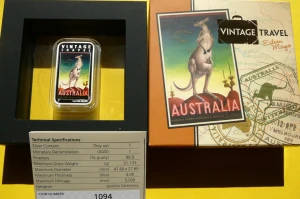 1$ AUSTRALIA 2014 KANGUR VINTAGE TRAVEL SREBRO UNCJA