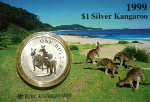 DOLLAR AUSTRALIA 1999 KANGUR SREBRO 999 UNCJA + CERT