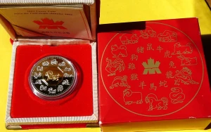 15$ KANADA 2002 ROK KONIA HORSE SERIA LUNAR Ag/Au PROOF 