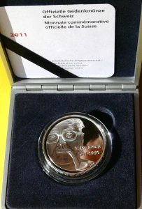 20 FRANK SZWAJCARIA 2011 PISARZ MAX FRISCH PROOF