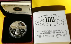 1$ KANADA 2012 FUTBOL PUCHAR GREY CUP 100 ROCZNICA SREBRO