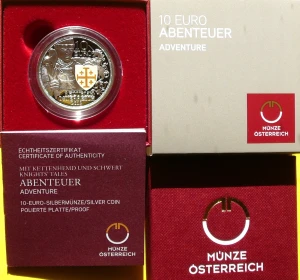 10 EURO AUSTRIA 2019 PRZYGODA ZAKON GROBU BOŻEGO RYCERSKIE OPOWIEŚCI KOLOR