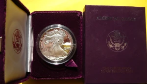 1$ USA 1987 S EAGLE BOGINI WOLNOŚCI LIBERTY SREBRO 999 PROOF