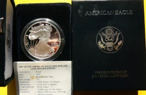 1$ USA 1997 P EAGLE BOGINI WOLNOŚCI LIBERTY SREBRO 999 PROOF