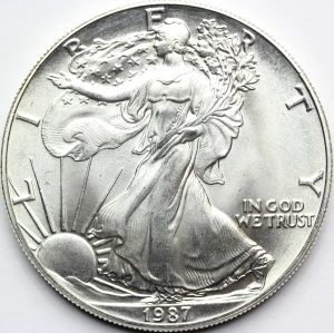 1$ USA 1987 EAGLE ORZEŁ BOGINI WOLNOŚCI LIBERTY SREBRO 999 UNCJA