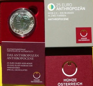 25 EURO AUSTRIA 2018 CZŁOWIEK ANTROPOGENEZA SREBRO NIOB