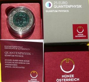 25 EURO AUSTRIA 2026 KOT FIZYKA KWANTOWA SREBRO NIOB
