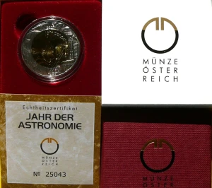25 EURO AUSTRIA 2009 MIĘDZYNARODOWY ROK ASTRONOMII SREBRO NIOB